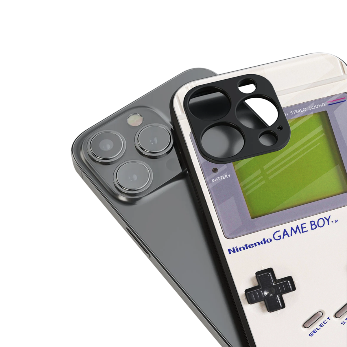 gameboy classic back phone cover | glass case for iphone 15 pro