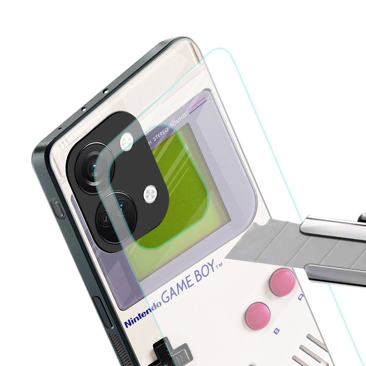 gameboy classic back phone cover | glass case for oneplus nord 3
