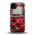 gameboy classic red back phone cover | glass case for iphone 15 plus