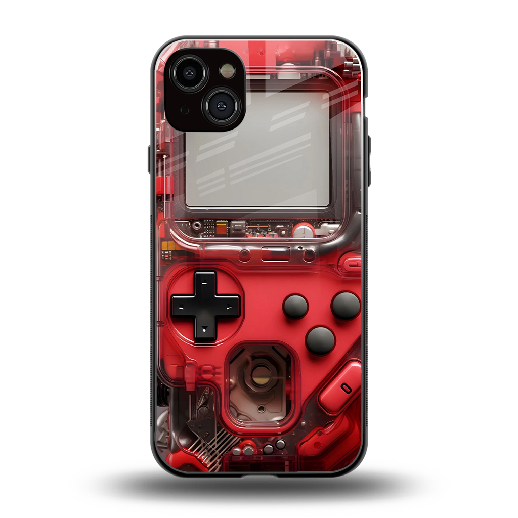 gameboy classic red back phone cover | glass case for iphone 14 plus