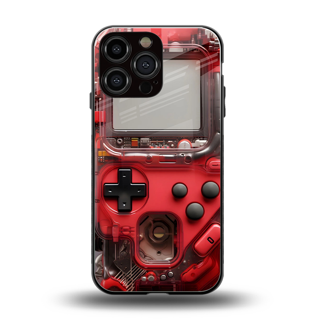 gameboy classic red back phone cover | glass case for iphone 14 pro max