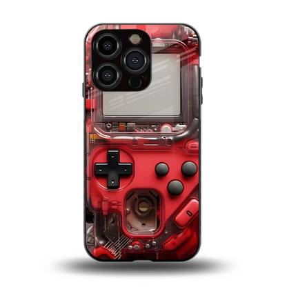 gameboy classic red back phone cover | glass case for iphone 14 pro