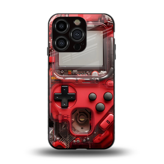 gameboy classic red back phone cover | glass case for iphone 14 pro