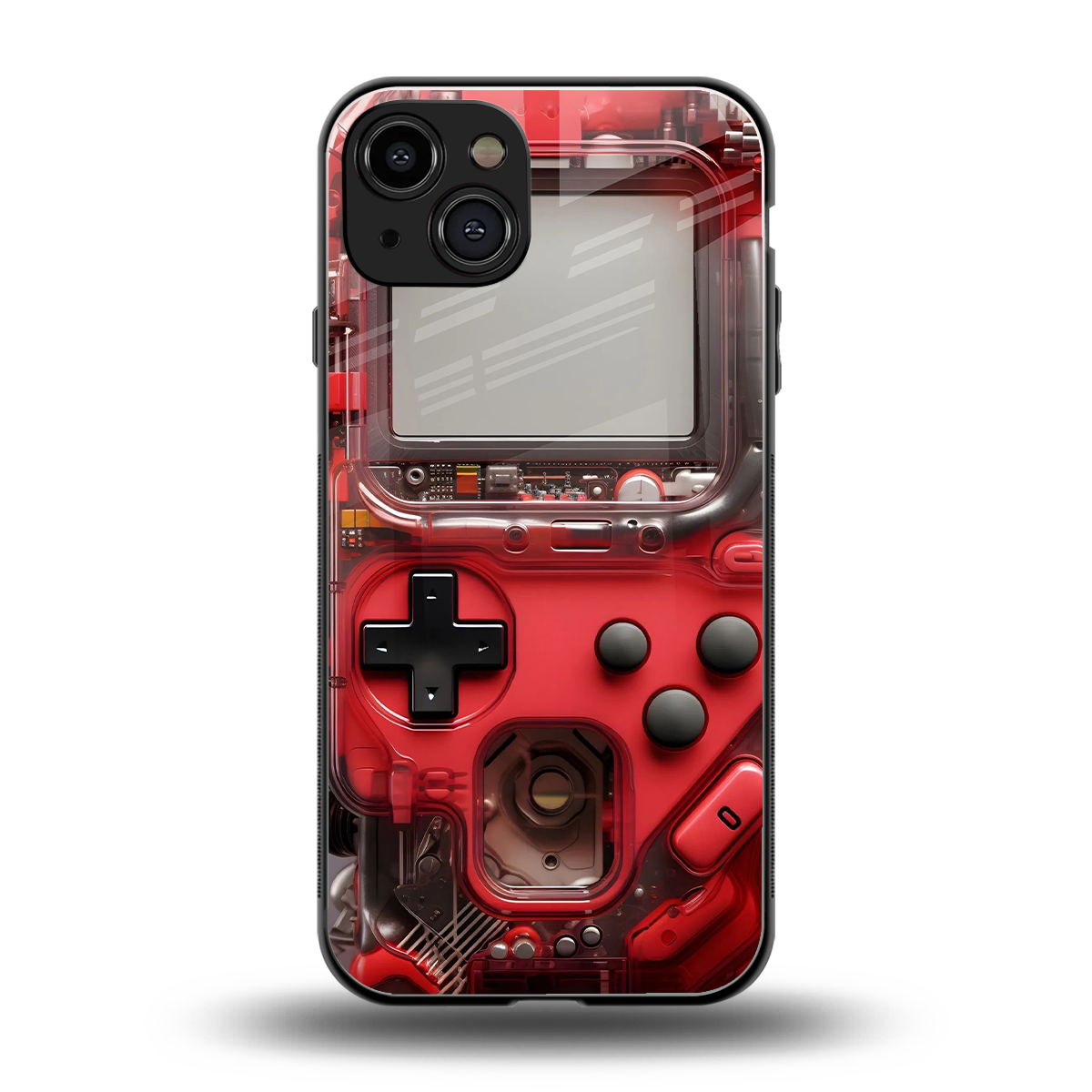 gameboy classic red back phone cover | glass case for iphone 15