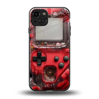 gameboy classic red back phone cover | glass case for iphone 15