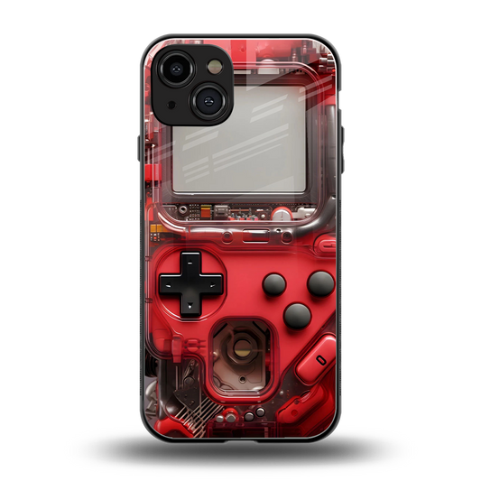 gameboy classic red back phone cover | glass case for iphone 15
