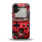 gameboy classic red back phone cover | glass case for iphone 16 plus
