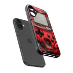 gameboy classic red back phone cover | glass case for iphone 16 plus
