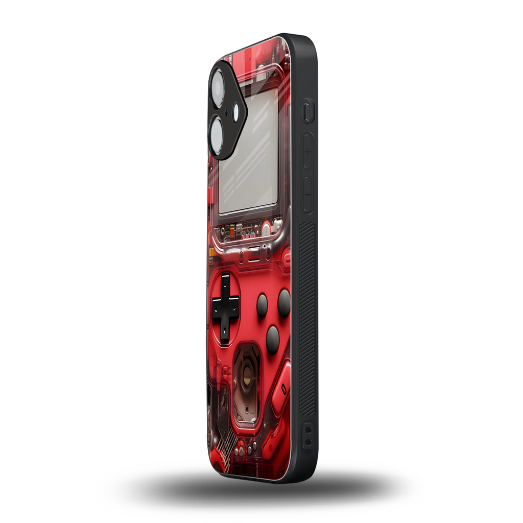 gameboy classic red back phone cover | glass case for iphone 16 plus