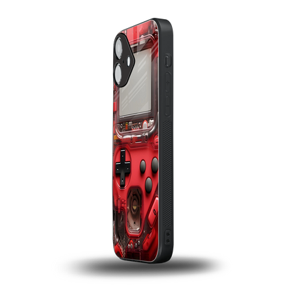 gameboy classic red back phone cover | glass case for iphone 16 plus