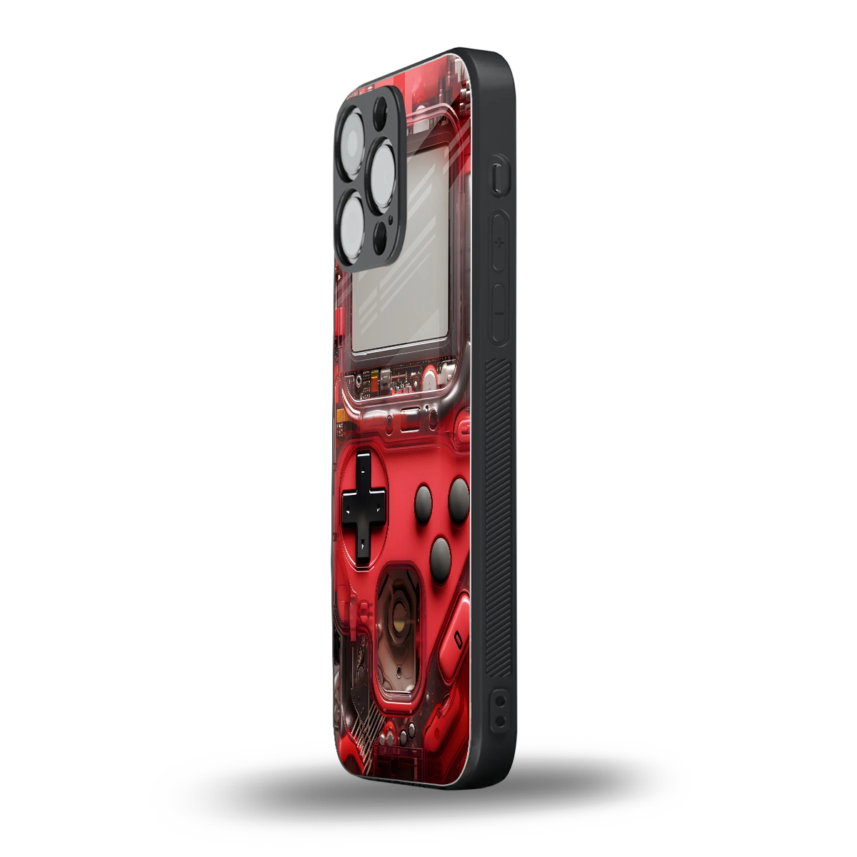 gameboy classic red back phone cover | glass case for iphone 16 pro max