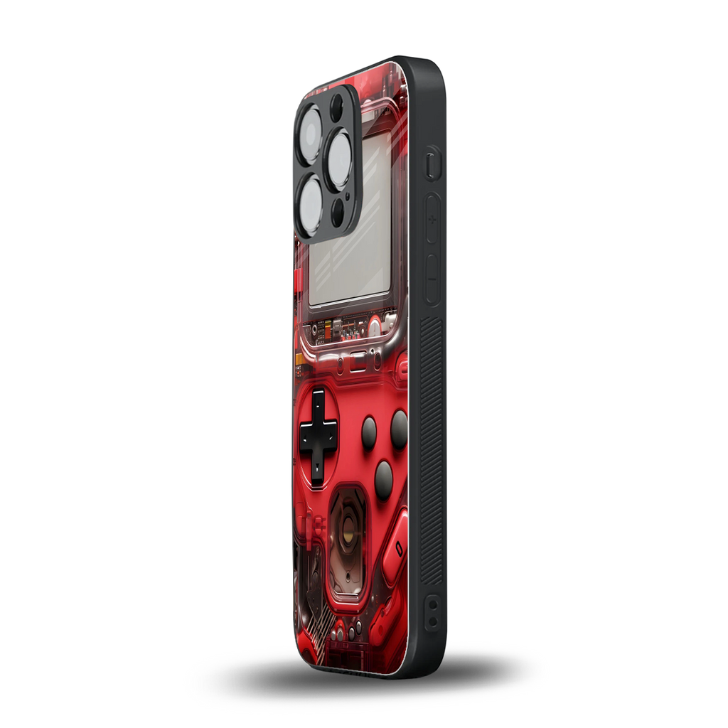 gameboy classic red back phone cover | glass case for iphone 16 pro