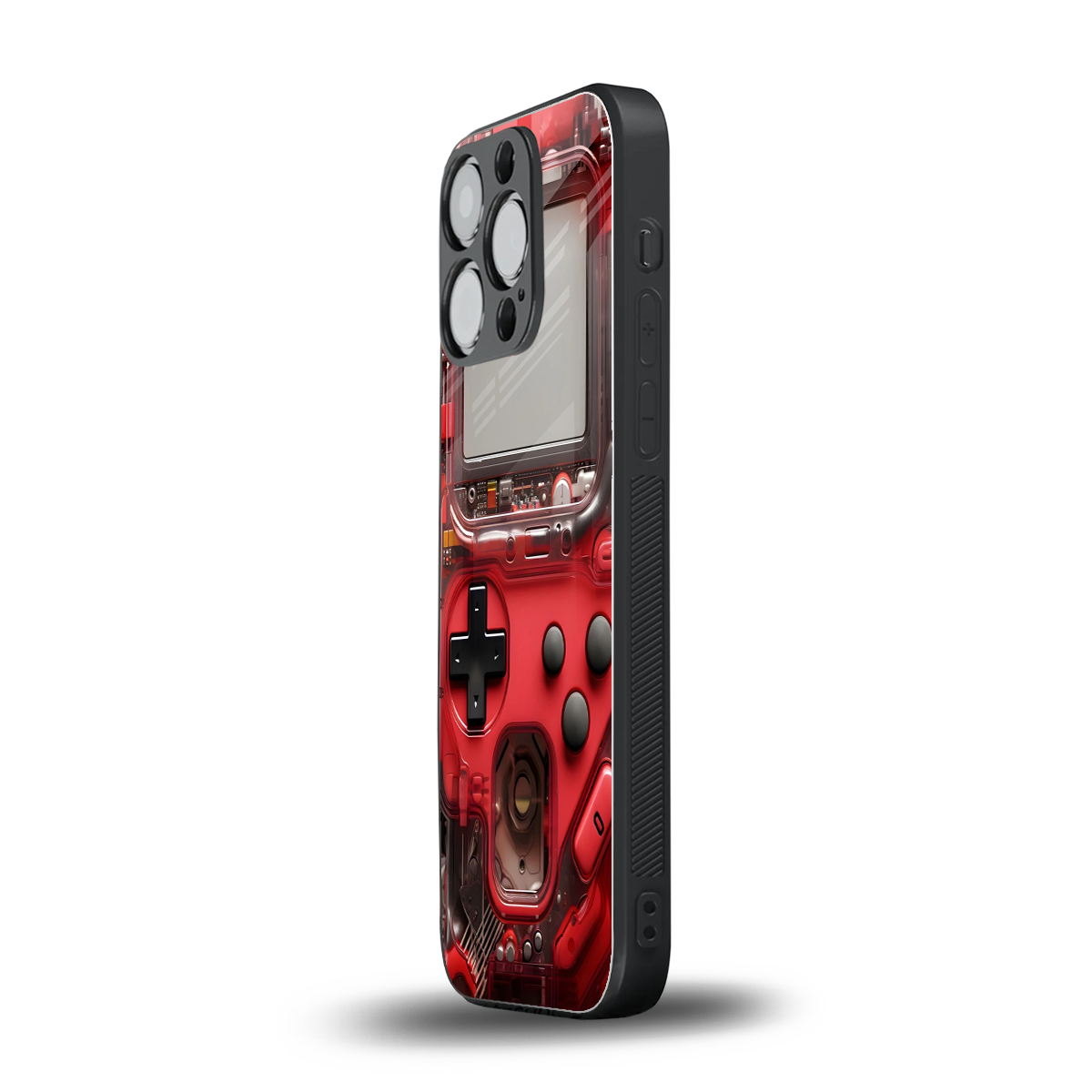 gameboy classic red back phone cover | glass case for iphone 16 pro