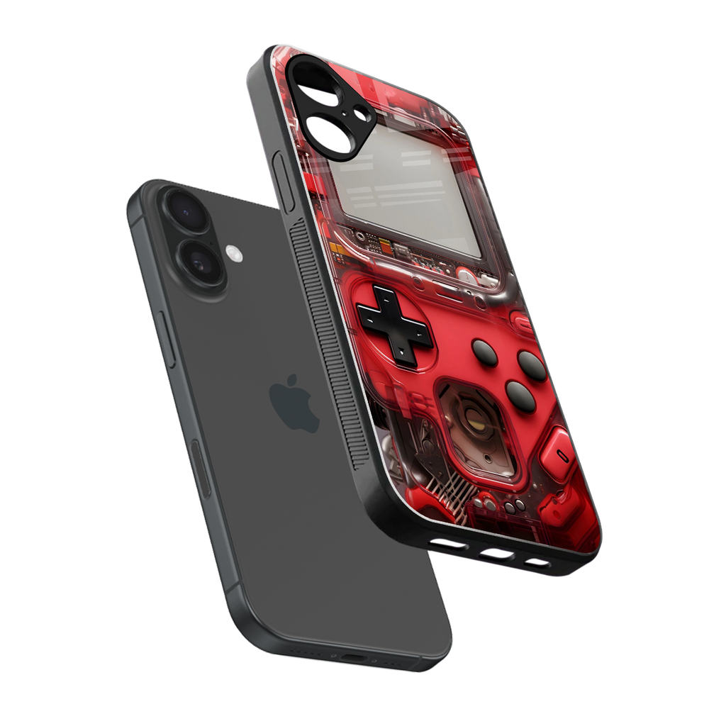 gameboy classic red back phone cover | glass case for iphone 16