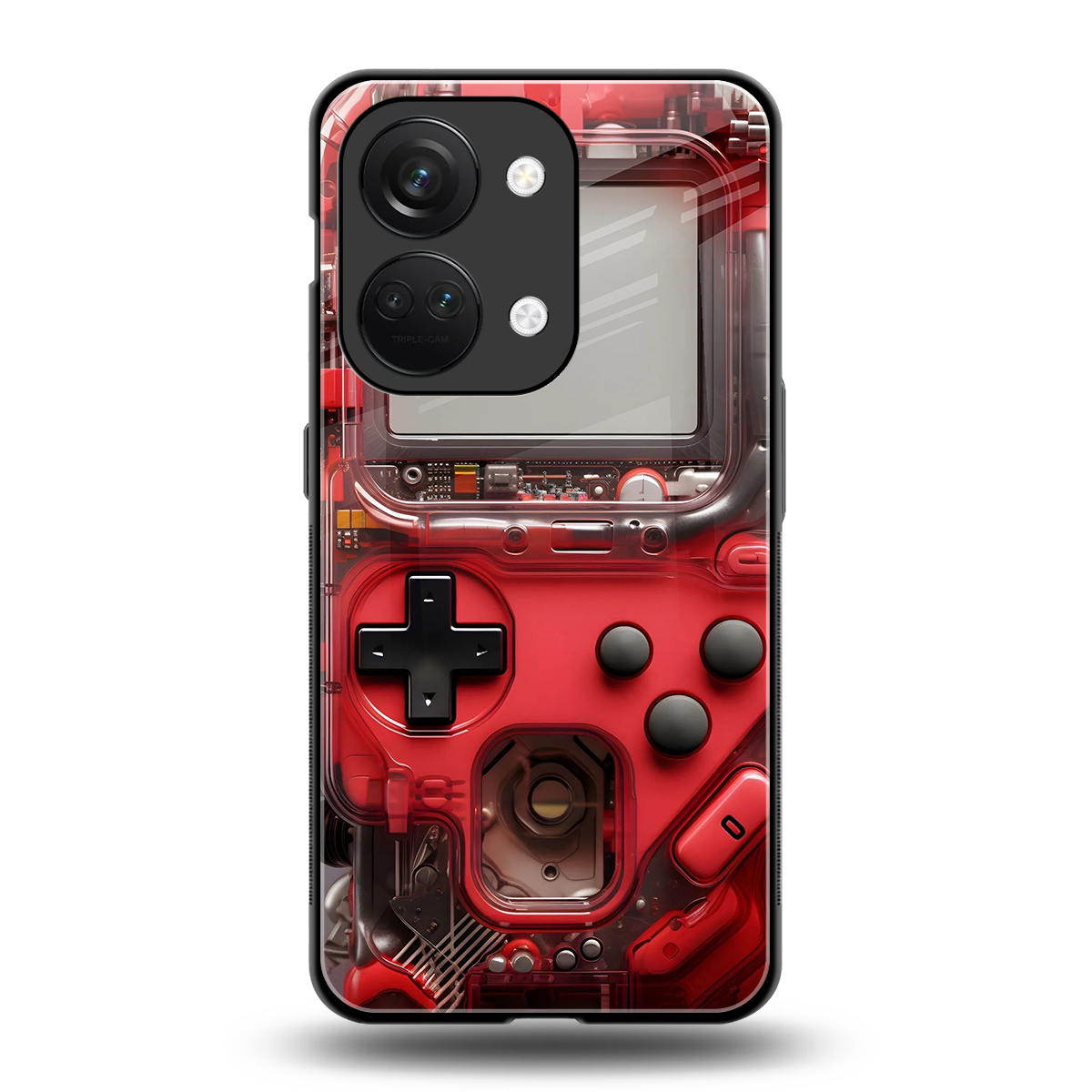 gameboy classic red back phone cover | glass case for oneplus nord 3