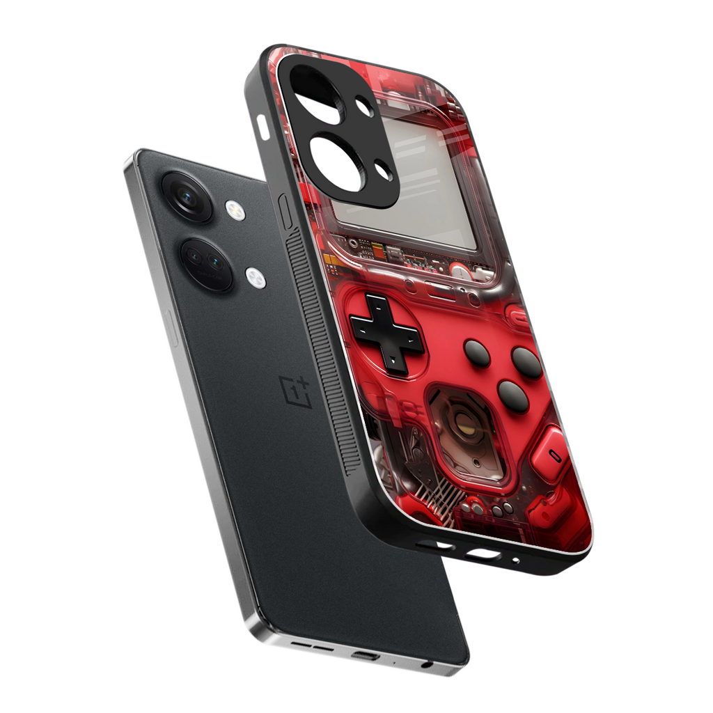 gameboy classic red back phone cover | glass case for oneplus nord 3