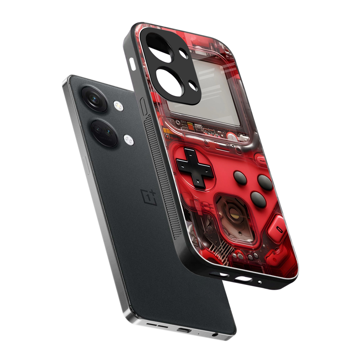 gameboy classic red back phone cover | glass case for oneplus nord 3