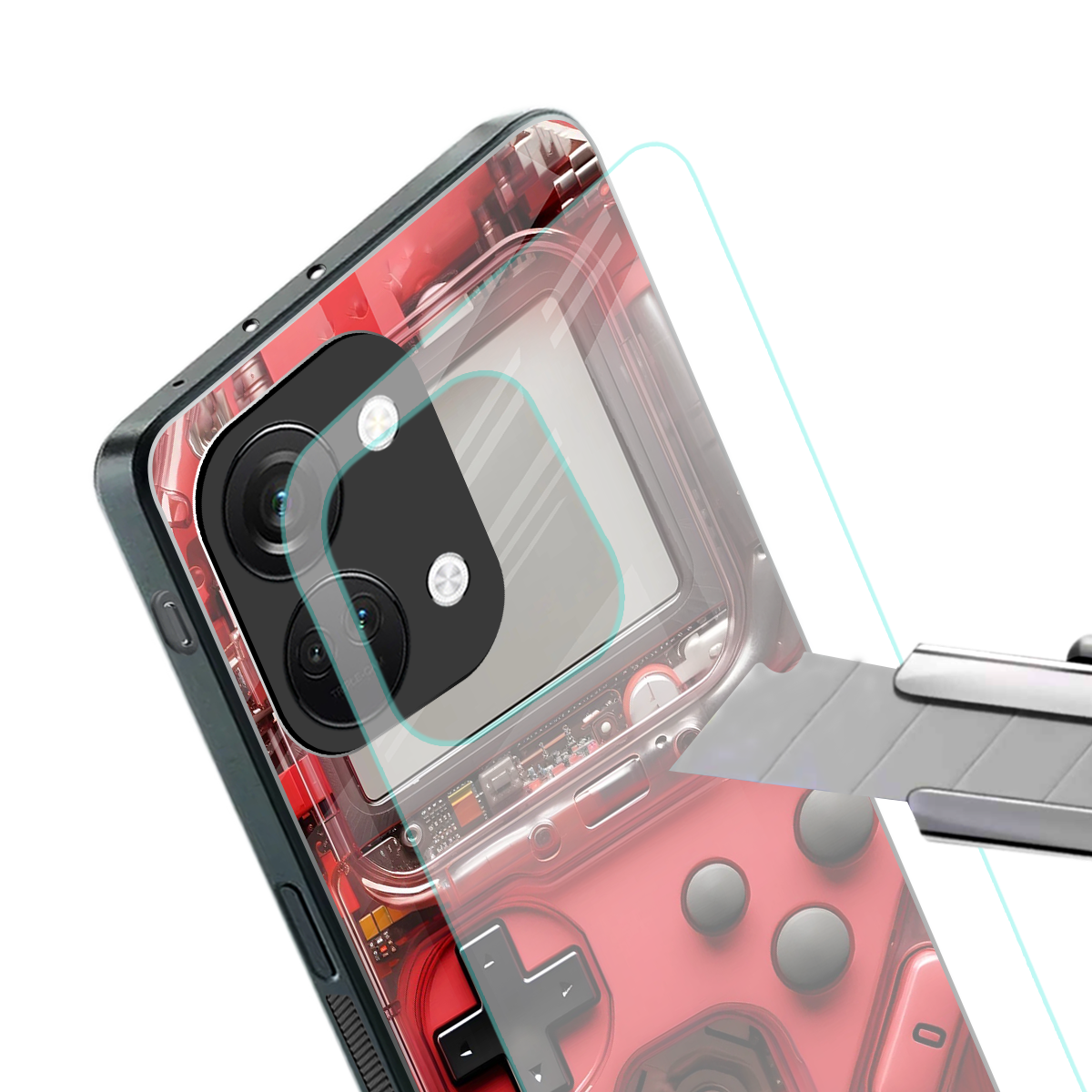 gameboy classic red back phone cover | glass case for oneplus nord 3