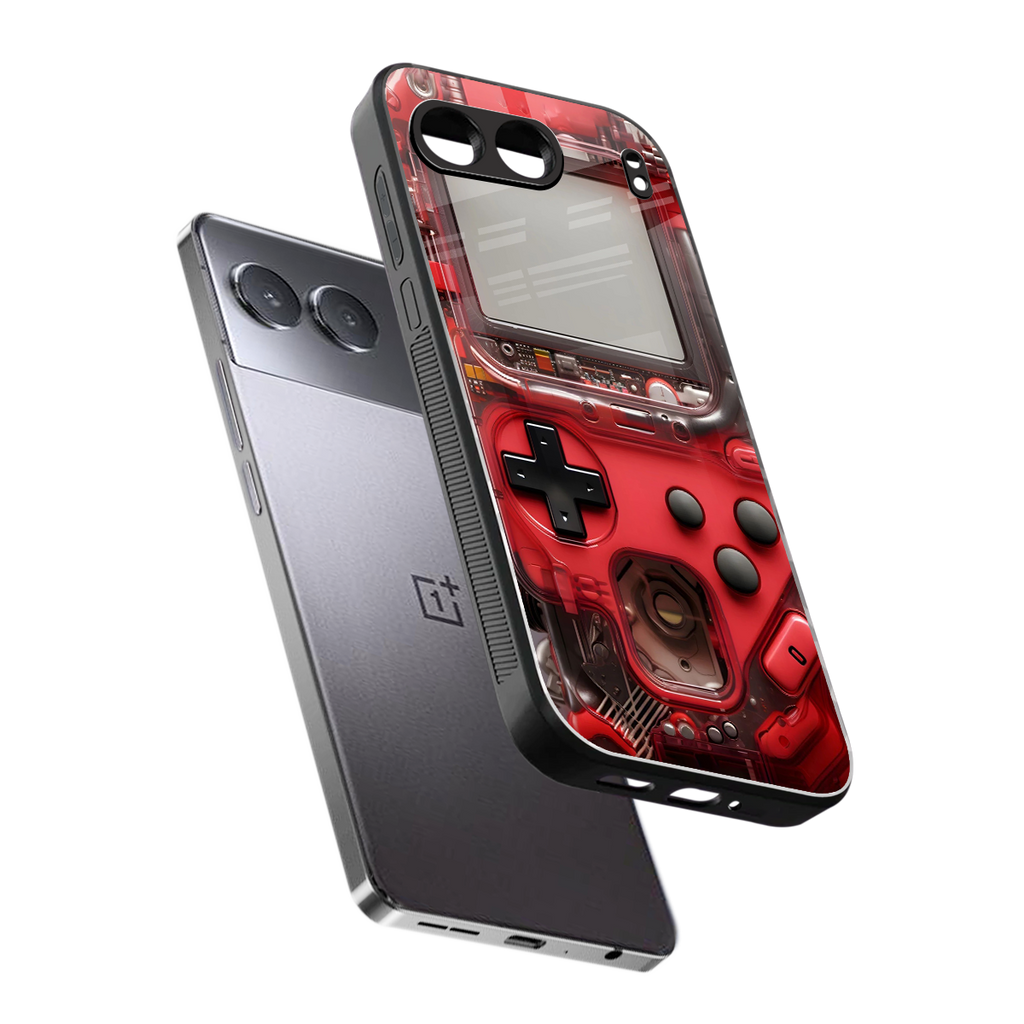 gameboy classic red back phone cover | glass case for oneplus nord 4