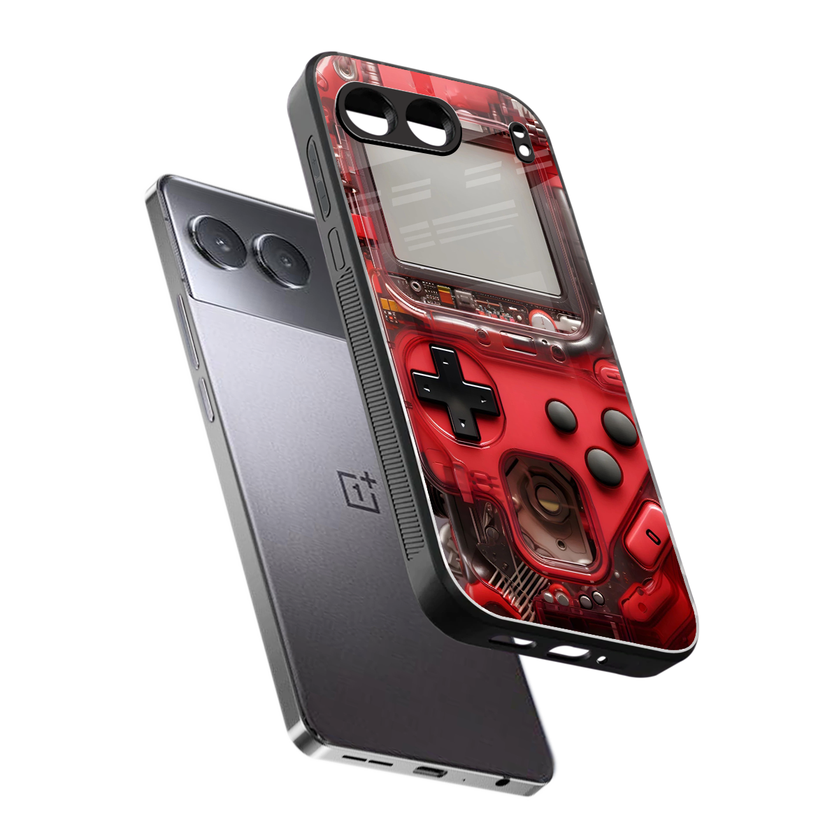 gameboy classic red back phone cover | glass case for oneplus nord 4