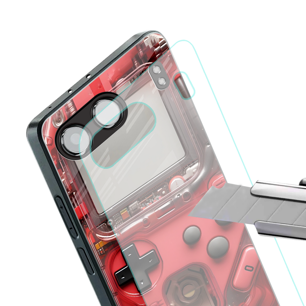 gameboy classic red back phone cover | glass case for oneplus nord 4