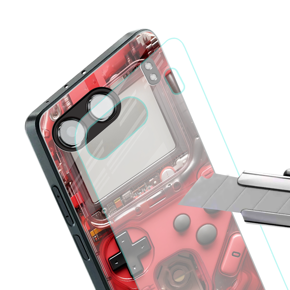 gameboy classic red back phone cover | glass case for oneplus nord 4