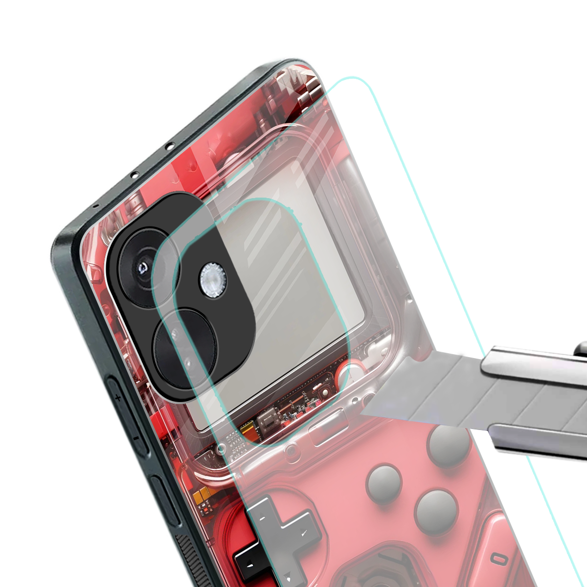 gameboy classic red back phone cover | glass case for oneplus nord ce 3