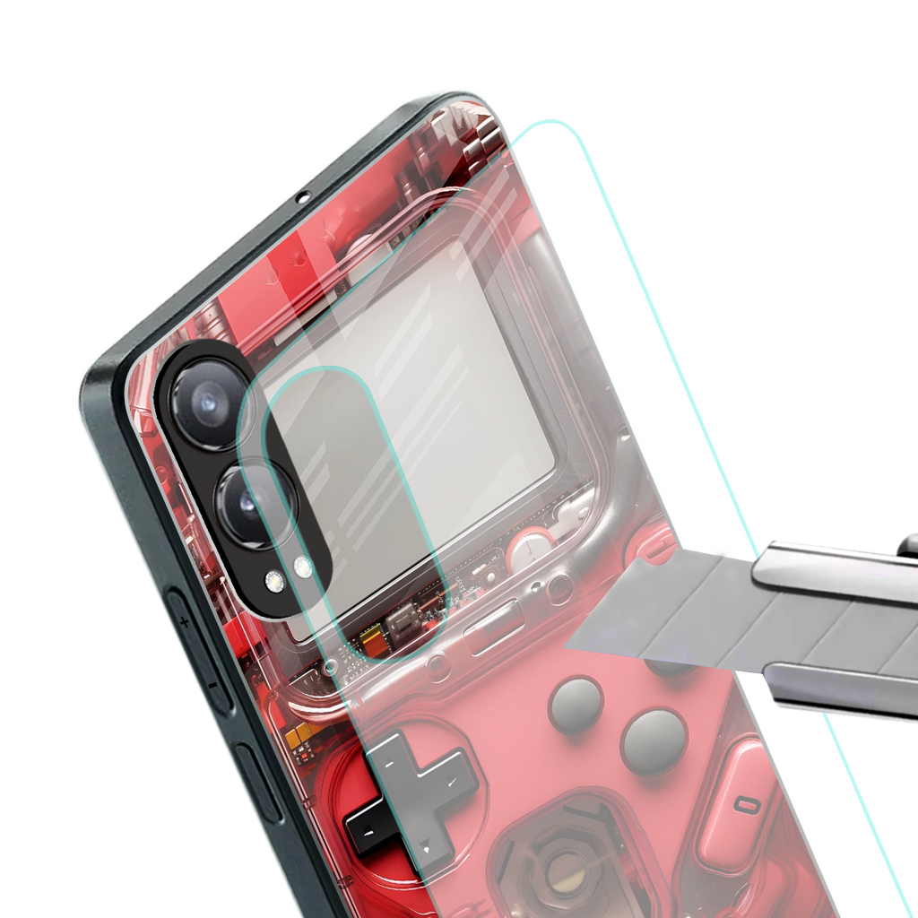 gameboy classic red back phone cover | glass case for oneplus nord ce 4 lite