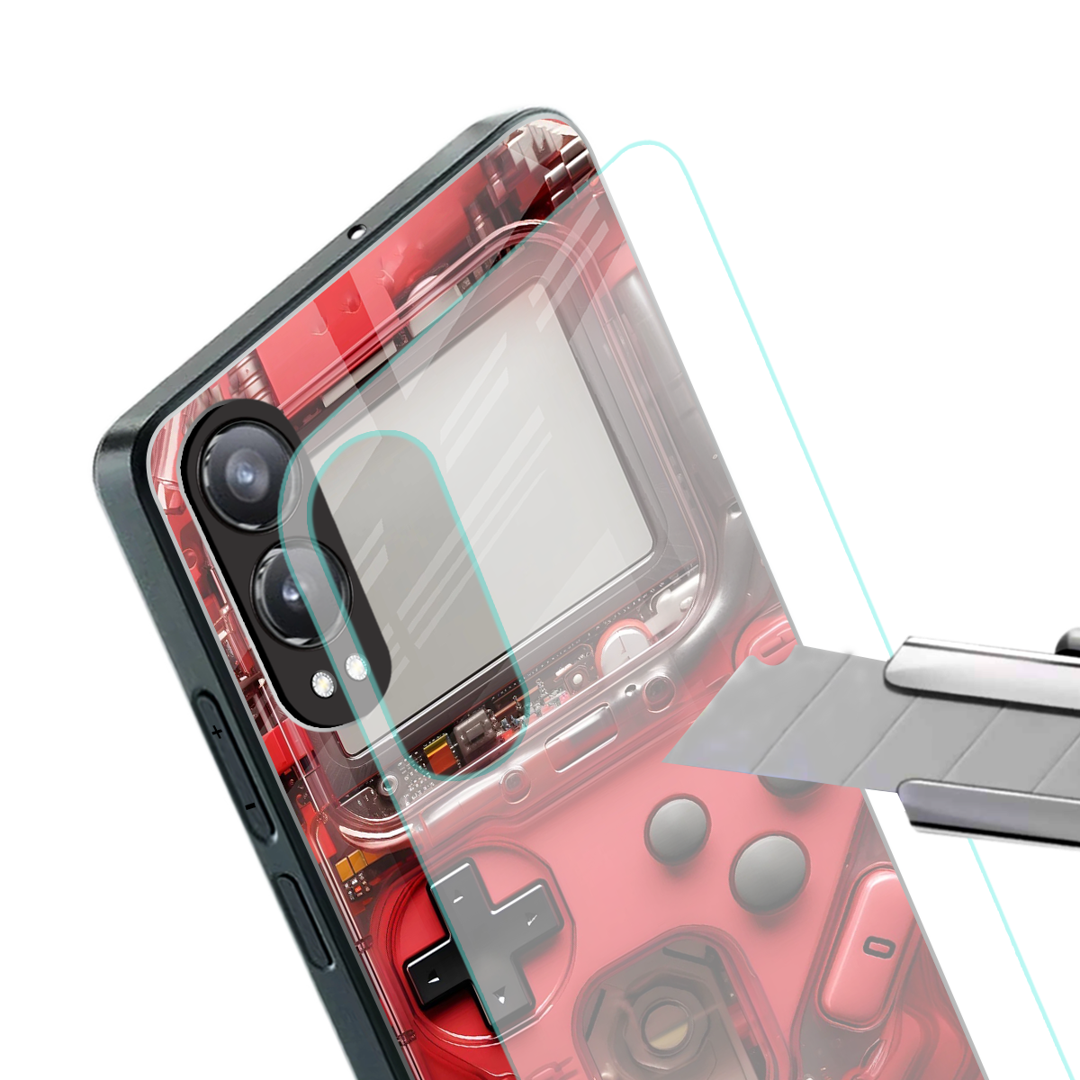 gameboy classic red back phone cover | glass case for oneplus nord ce 4 lite
