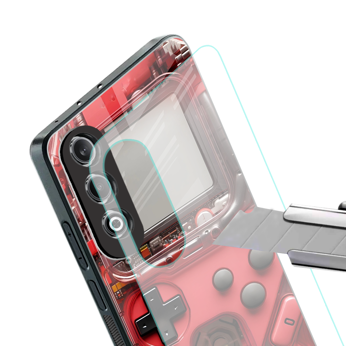 gameboy classic red back phone cover | glass case for oneplus nord ce 4