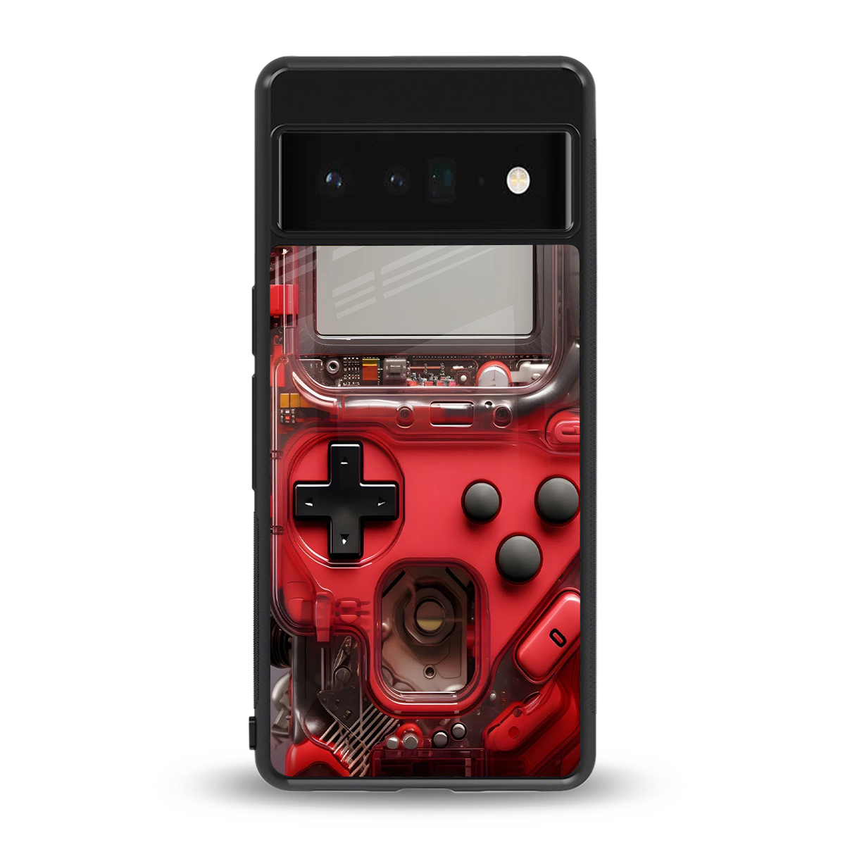 gameboy classic red back phone cover | glass case for google pixel 6 pro