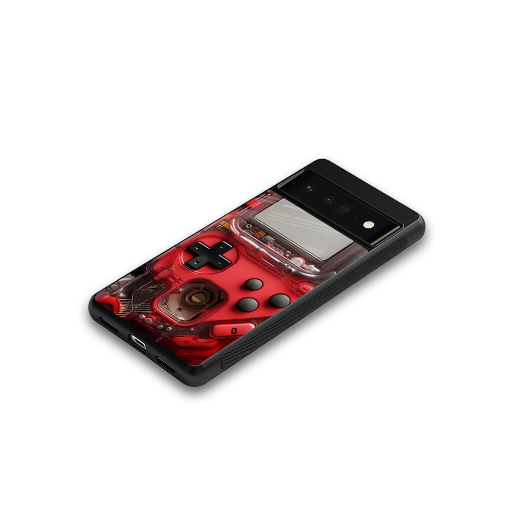 gameboy classic red back phone cover | glass case for google pixel 6 pro