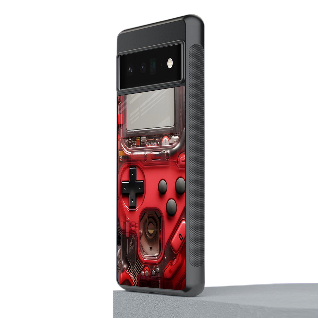 gameboy classic red back phone cover | glass case for google pixel 6 pro