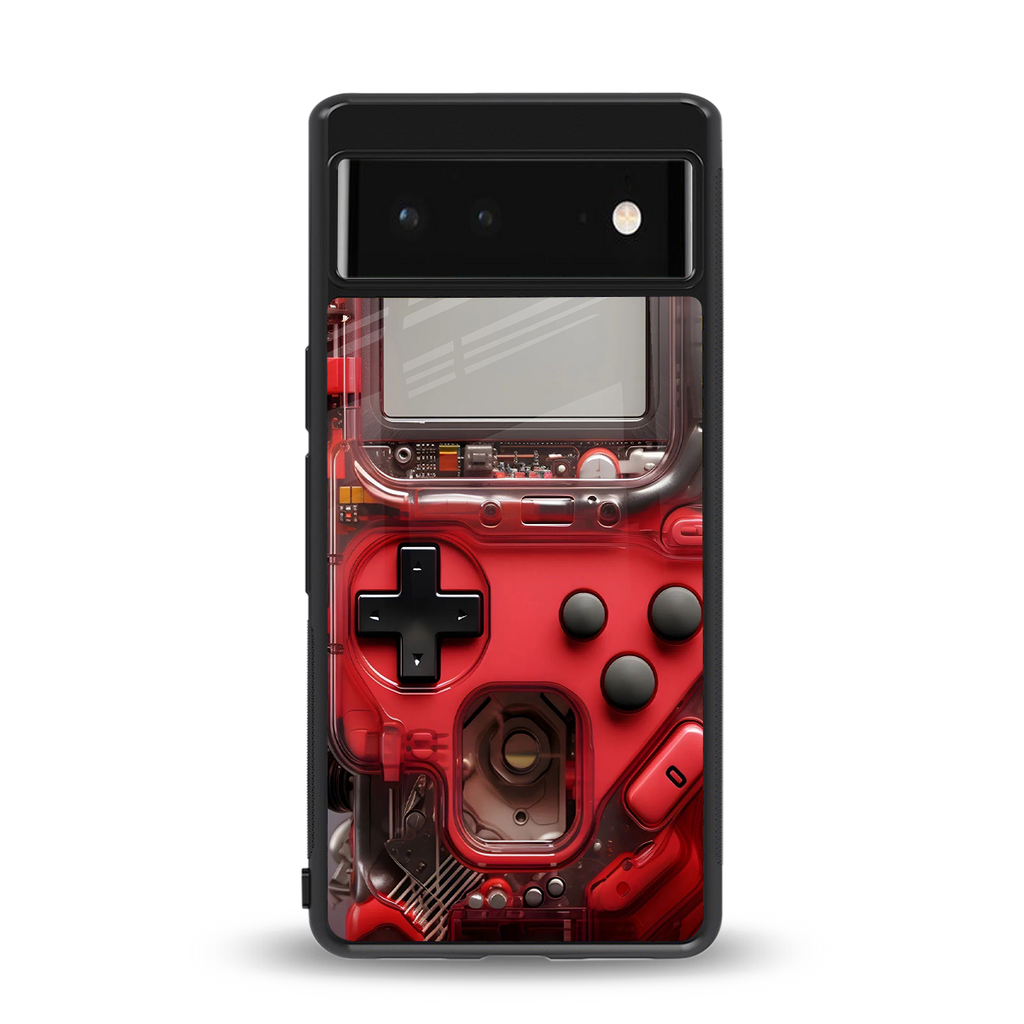 gameboy classic red back phone cover | glass case for google pixel 6
