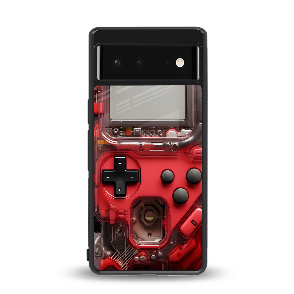 gameboy classic red back phone cover | glass case for google pixel 6