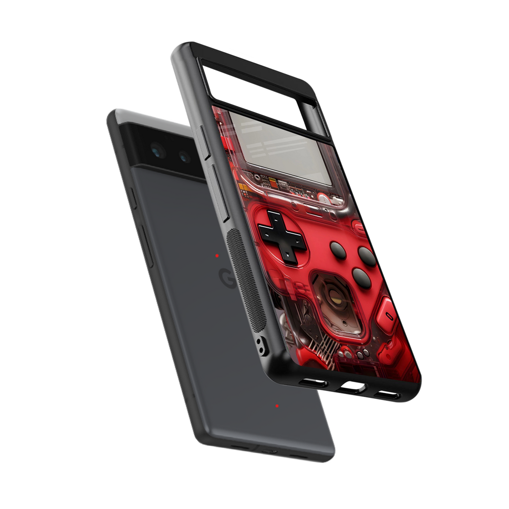 gameboy classic red back phone cover | glass case for google pixel 6
