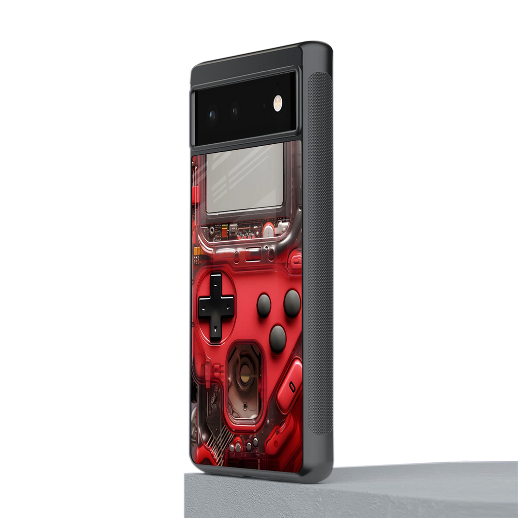 gameboy classic red back phone cover | glass case for google pixel 6