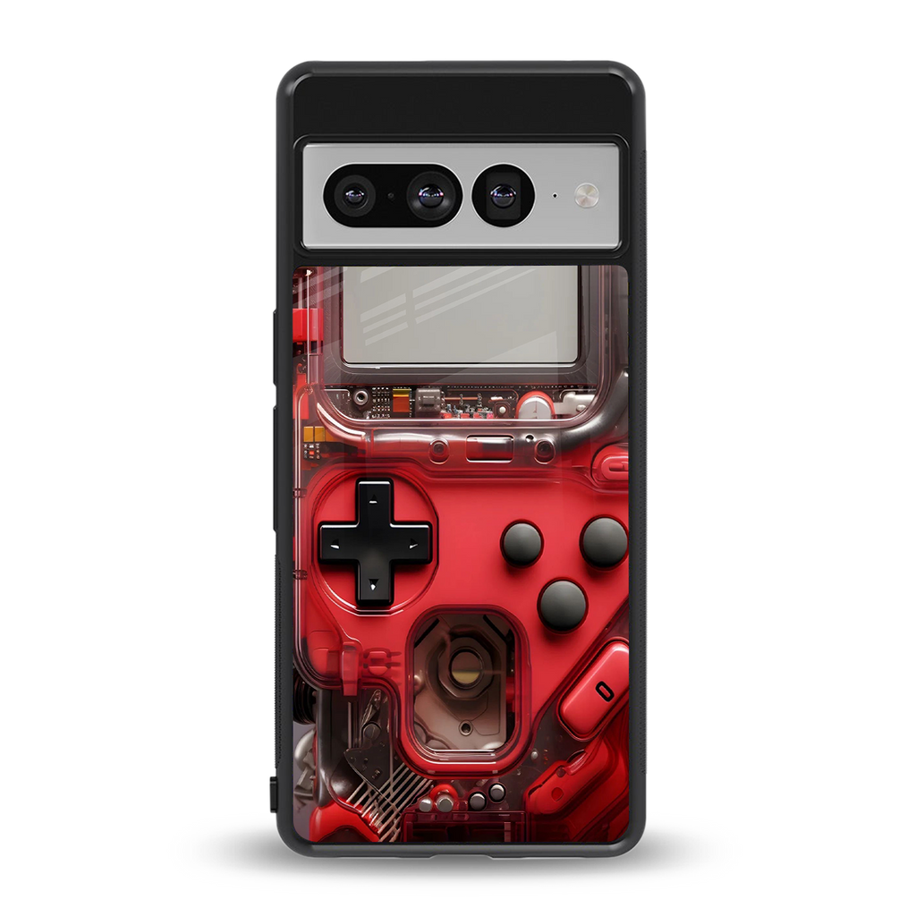 gameboy classic red back phone cover | glass case for google pixel 7 pro