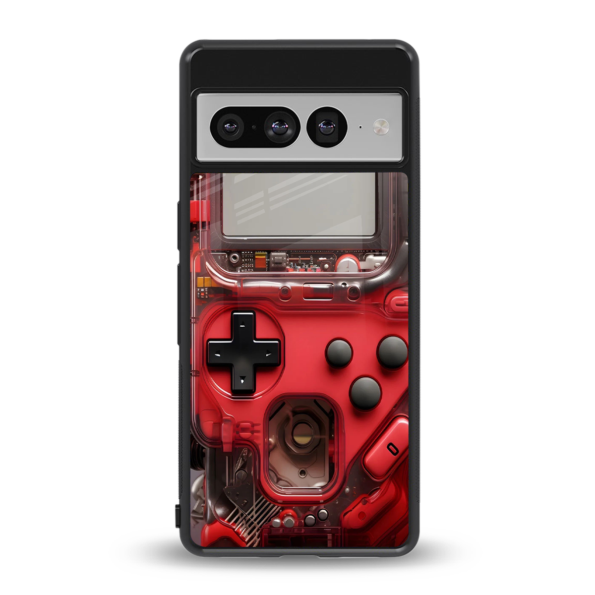 gameboy classic red back phone cover | glass case for google pixel 7 pro