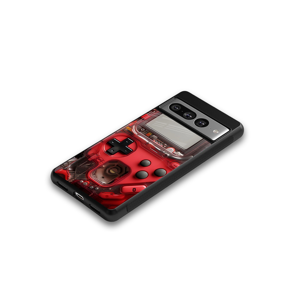gameboy classic red back phone cover | glass case for google pixel 7 pro