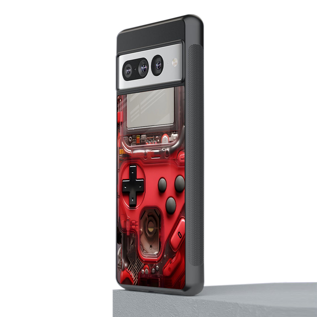 gameboy classic red back phone cover | glass case for google pixel 7 pro