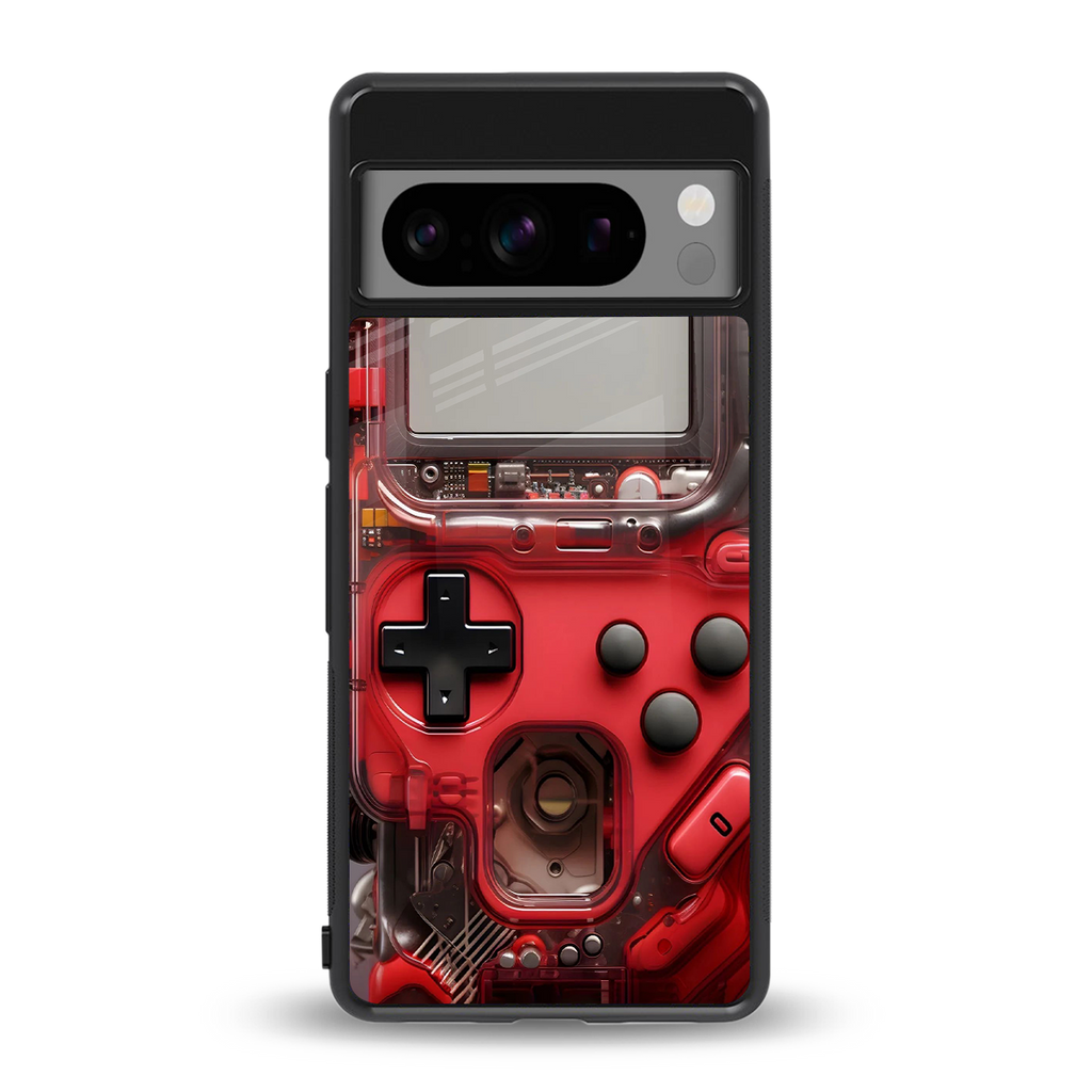gameboy classic red back phone cover | glass case for google pixel 8 pro