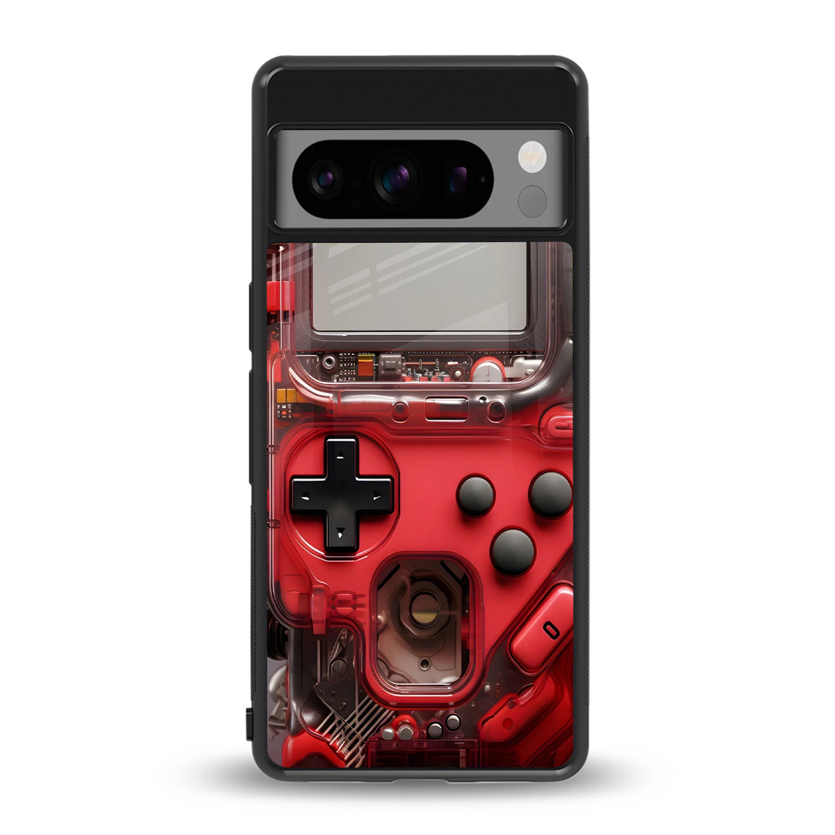 gameboy classic red back phone cover | glass case for google pixel 8 pro