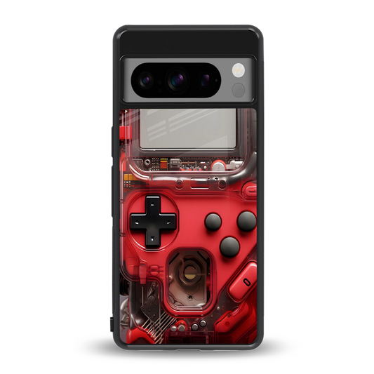 gameboy classic red back phone cover | glass case for google pixel 8 pro