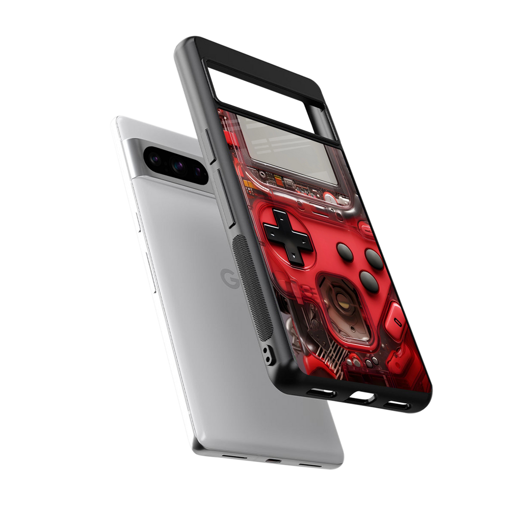 gameboy classic red back phone cover | glass case for google pixel 8 pro