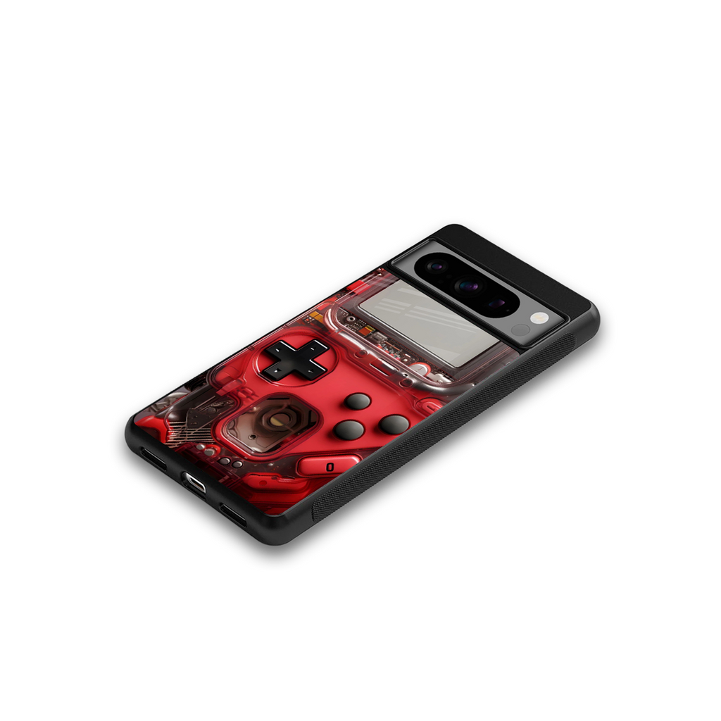 gameboy classic red back phone cover | glass case for google pixel 8 pro