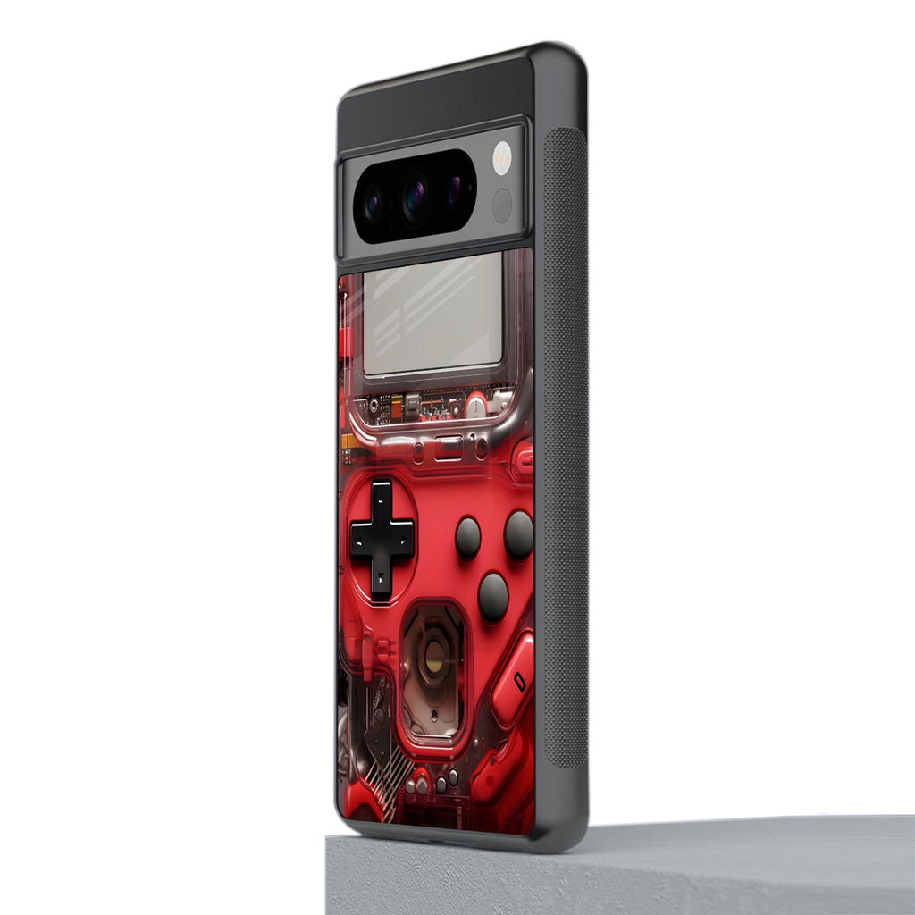 gameboy classic red back phone cover | glass case for google pixel 8 pro