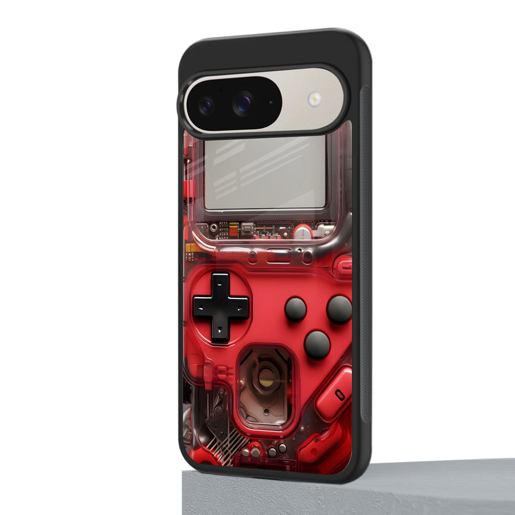 gameboy classic red back phone cover | glass case for google pixel 9