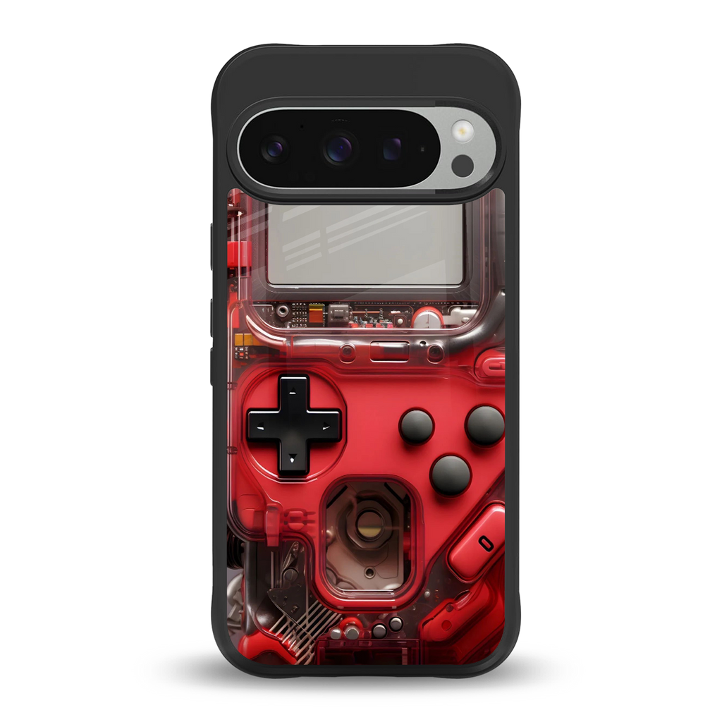 gameboy classic red back phone cover | glass case for google pixel 9 pro