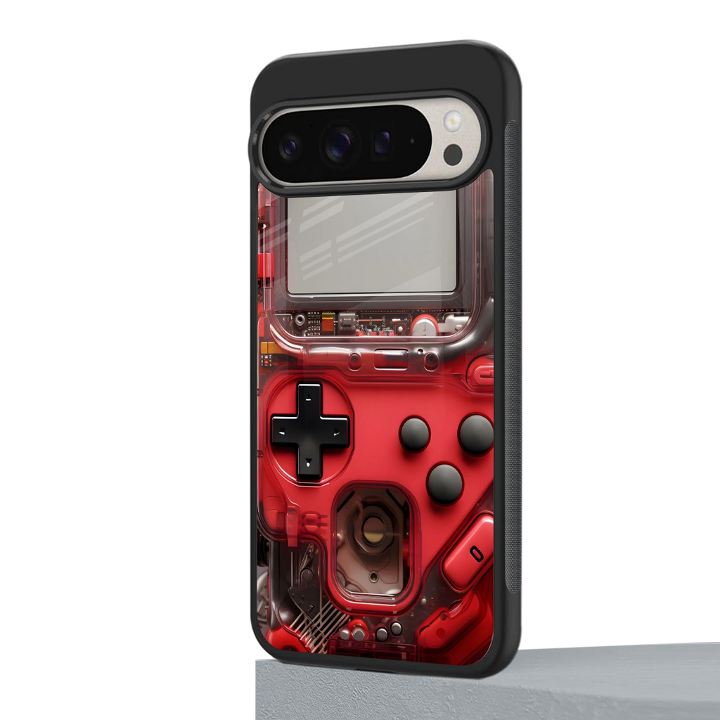 gameboy classic red back phone cover | glass case for google pixel 9 pro xl